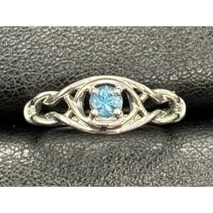 New Condition Sterling Silver Blue Topaz Ring Size 6.25 925